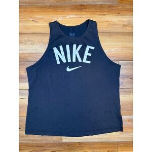 Nike Mens Dri-FIT Logo Tank Top Black Activewear Training Shirt 648577-010 L
